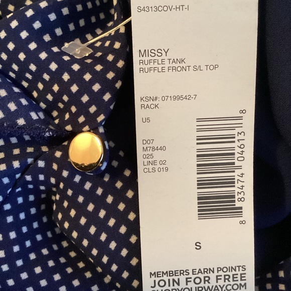 New Covington Lined Chiffon Sleeveless Ruffled Blouse Size Small - Picture 6 of 9